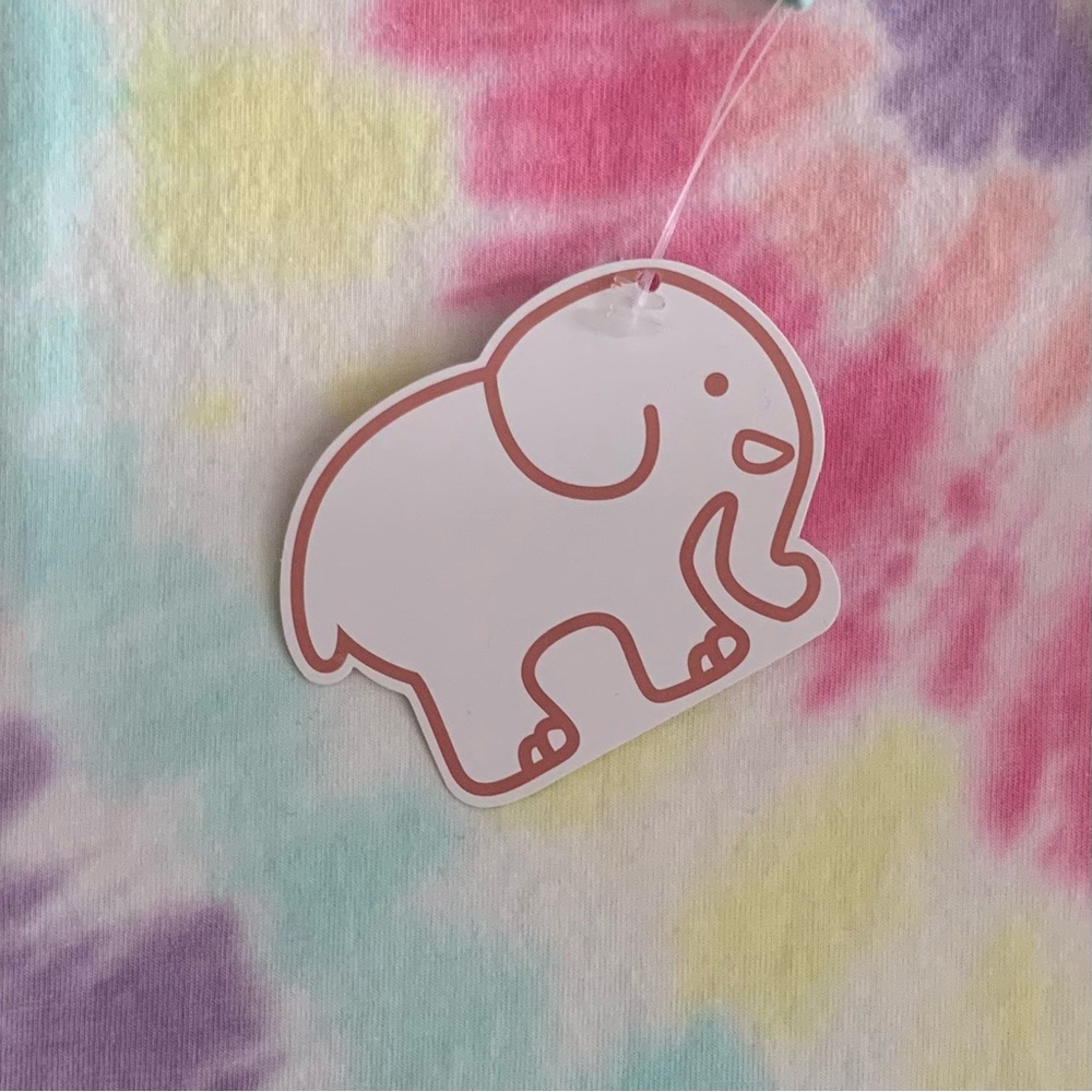 IVORY ELLA Heritage Tie-dye T-Shirt Pastel Rainbow White No Graphic Medium NWT - Picture 4 of 5